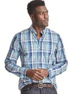 Gap Men True Wash Plaid Standard Fit Shirt - Cornflower