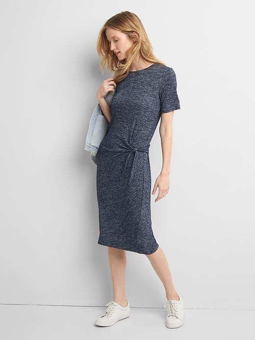 Gap Softspun Knit Tie Dress - True Indigo