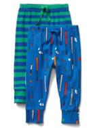 Gap Little Artist Knit Pants 2 Pack - Cool Blue Stripe