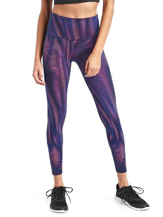Gap Women Gfast Print High Rise Leggings - Moire Shine Pink
