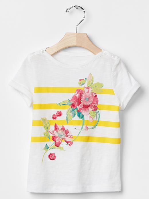 Gap Stripe Graphic Short Sleeve Tee - Yellow Stripe
