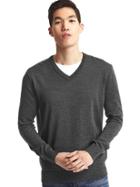 Gap Men Merino Wool Slim Fit Sweater - Charcoal Gray