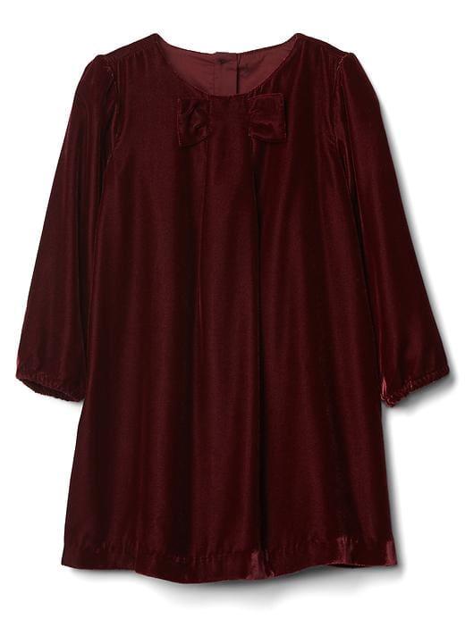 Gap Bow Velvet Shirt Dress - Wine