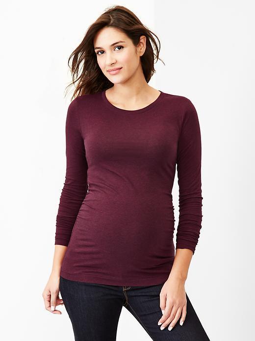 Gap Women Pure Body Long Sleeve Tee - Burgundy Heather