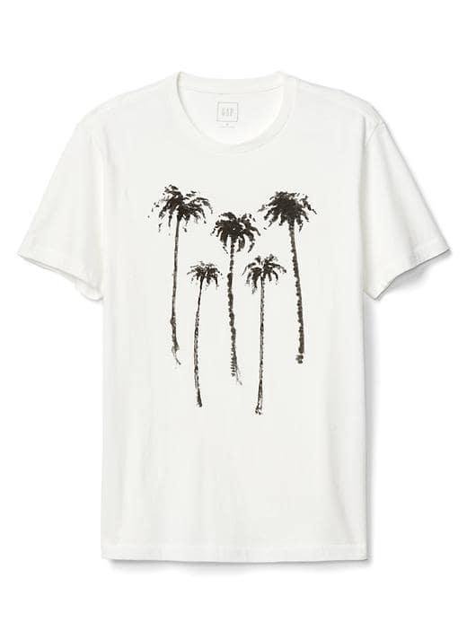 Gap Men Graphic Crewneck Tee - Black Palm Trees