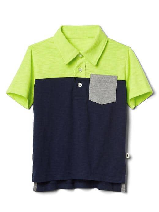 Gap Colorblock Short Sleeve Slub Polo - Active Yellow