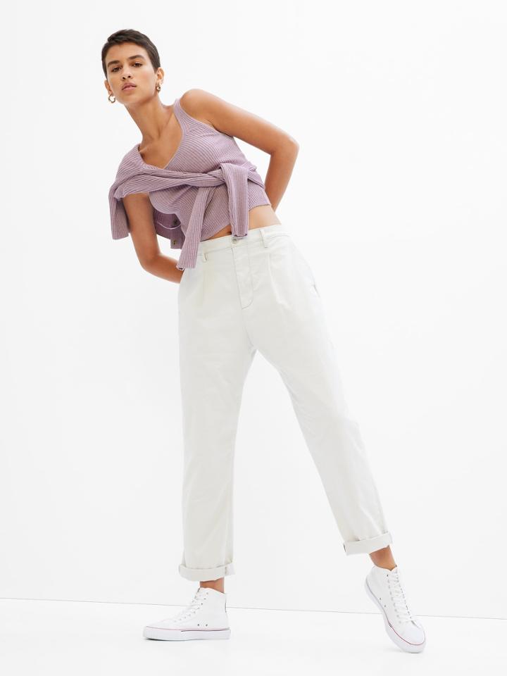 Cropped Skinny Rib Sweater Tank Top