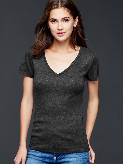 Gap Modern V Neck Tee - Grey