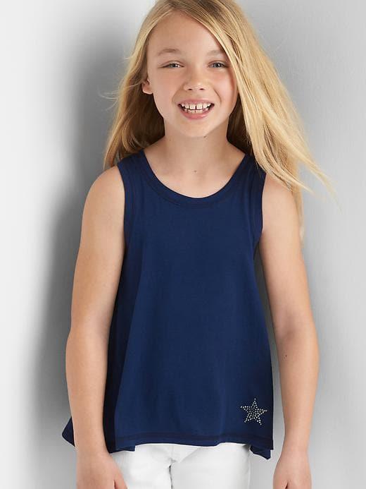 Gap Jewel Graphic Keyhole Swing Tank - Elysian Blue
