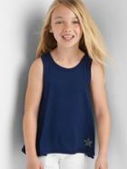 Gap Jewel Graphic Keyhole Swing Tank - Elysian Blue