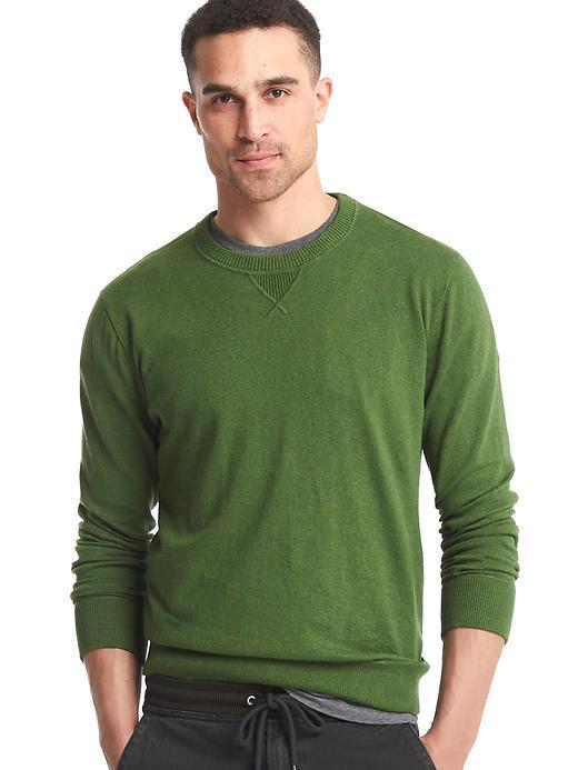 Gap Men Cotton Crewneck Sweater - Olive