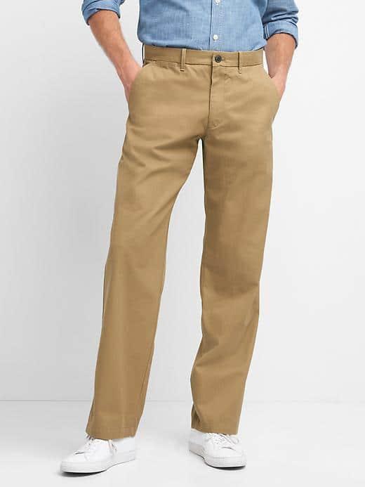 Gap Men Classic Relaxed Fit Khakis - Cream Caramel