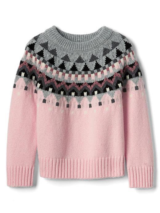 Gap Shimmer Fair Isle Sweater - Murmur Pink