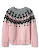 Gap Shimmer Fair Isle Sweater - Murmur Pink