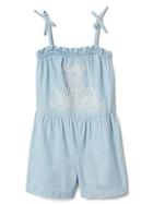 Gap Embroidery Chambray Romper - Beach