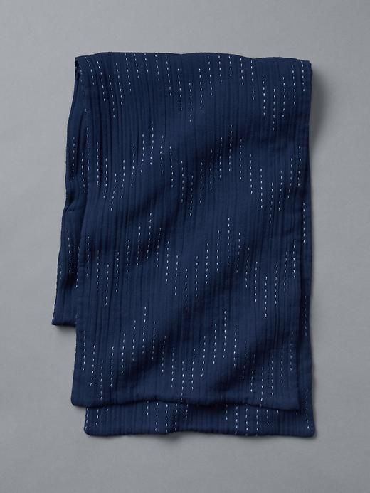 Gap Men Indigo Ticking Scarf - Deep True Navy