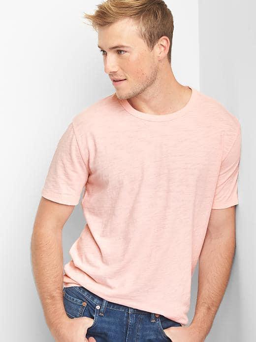 Gap Women Slub Jersey Crewneck Tee - Light Shell Pink