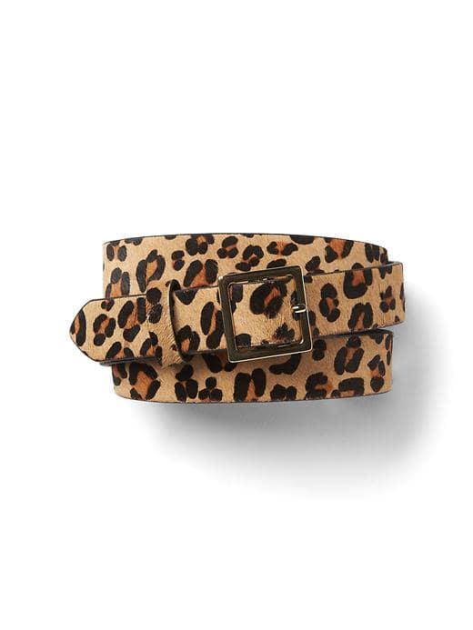 Gap Women Haircalf Leopard Belt - Leopard