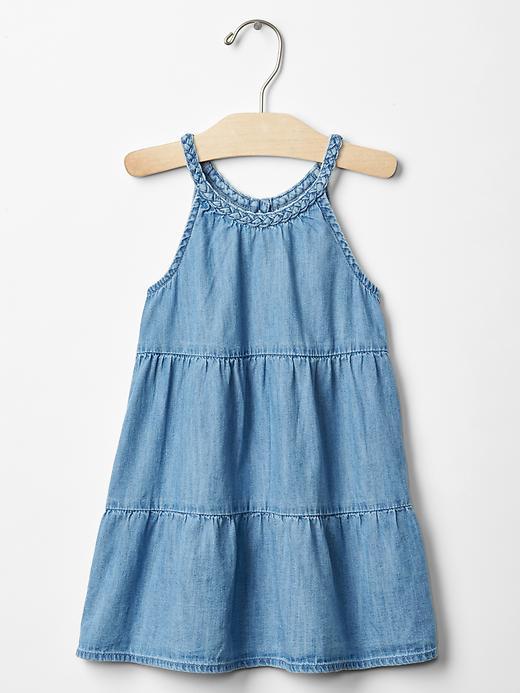 Gap 1969 Braided Denim Tier Dress - Denim