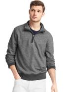 Gap Men French Terry Half Zip Pullover - Charcoal Gray