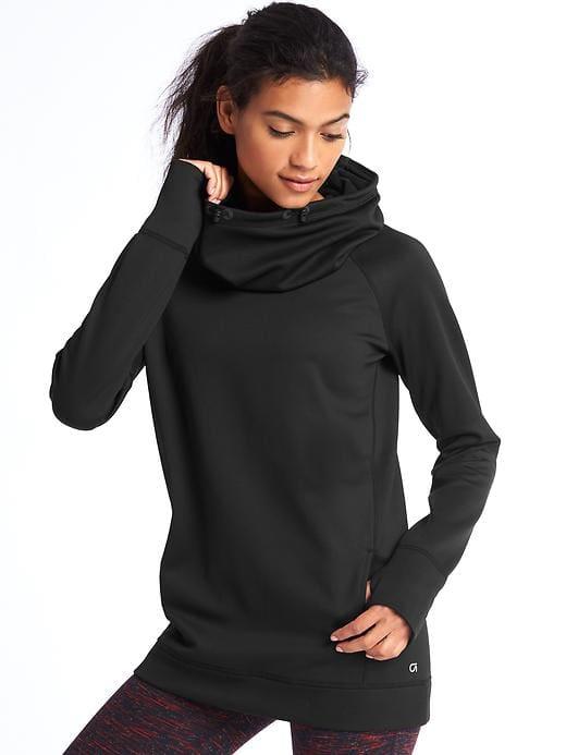 Gap Women Orbital Fleece Relaxed Pullover Hoodie - True Black