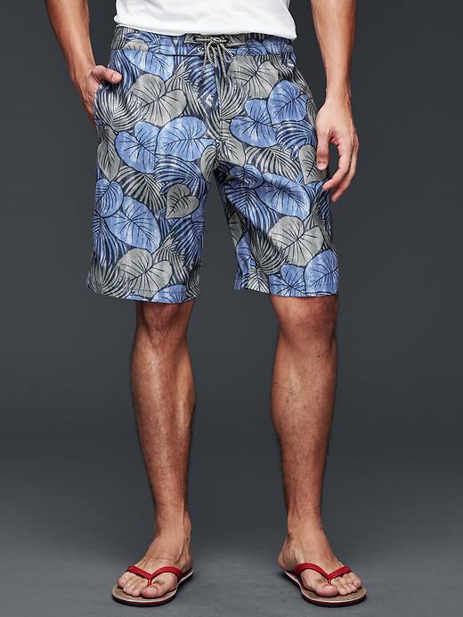Gap Men Allover Print Boardshorts - Blue Palm