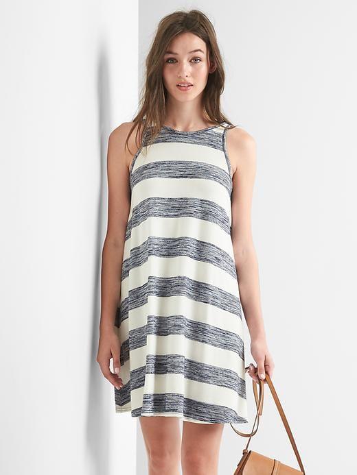 Gap Softspun A Line Tank Dress - Blue & White Stripe