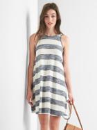 Gap Softspun A Line Tank Dress - Blue & White Stripe