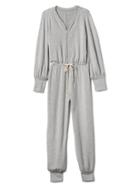 Gap Women Fleece Long Sleeve Jumpsuit - Heather Grey