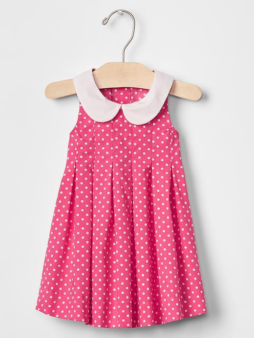Gap Dotty Round Collar Dress - Coral