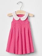 Gap Dotty Round Collar Dress - Coral