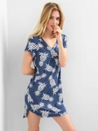 Gap Women Slogo V Neck Graphic Sleep Dress - Pineapples Blue