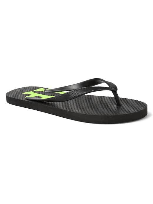 Gap Men Print Flip Flops - Black