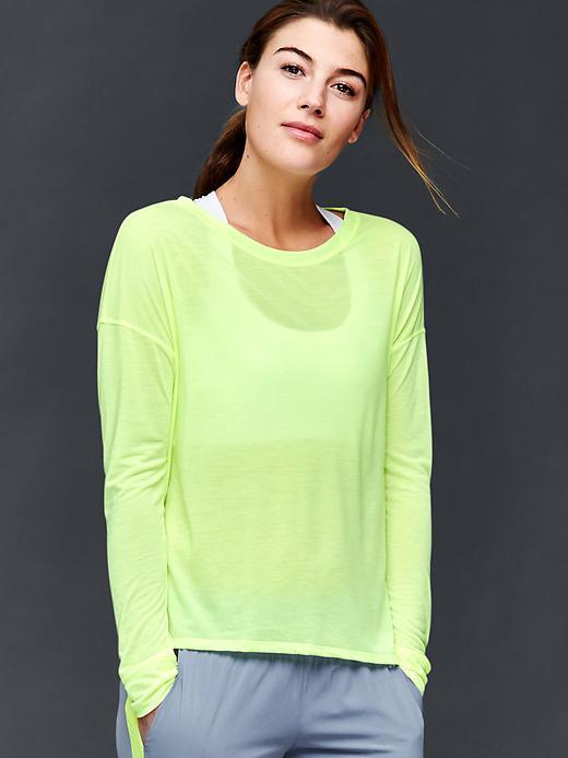 Gap Women Gapfit Breathe Air Long Sleeve Tee - Dreamy Yellow