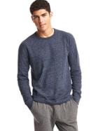 Gap Men Double Face Cotton Long Sleeve Tee - Navy Heather