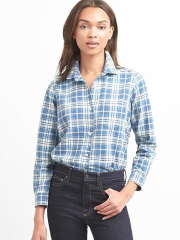 Gap Denim Plaid Shirt - Big Blue Plaid