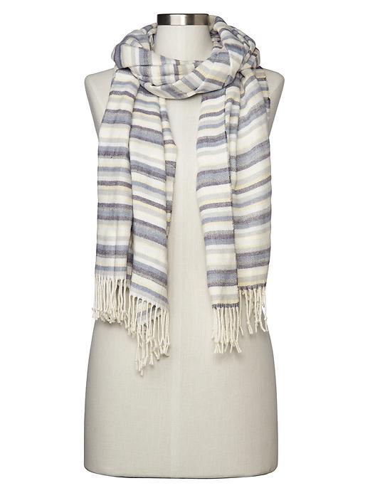 Gap Women Cozy Modal Holiday Stripe Scarf - Blue Slate