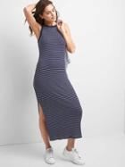 Gap Women Rib Knit Racerback Maxi Dress - Navy Stripe