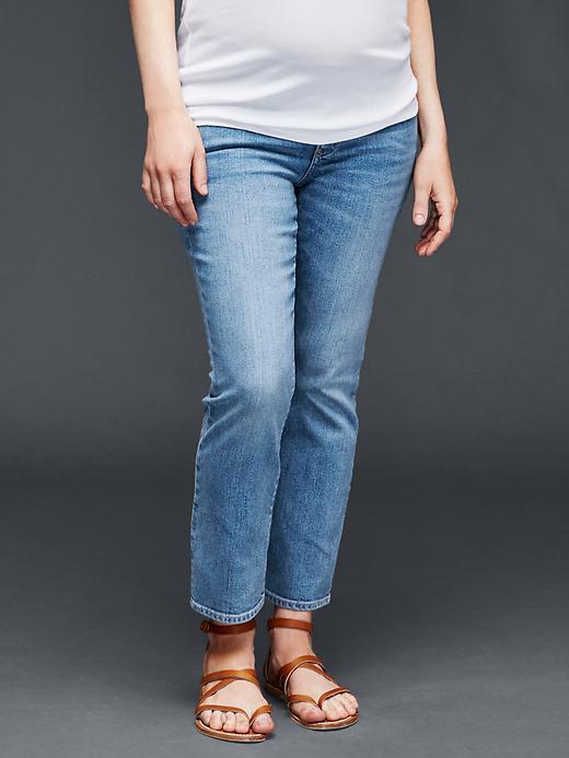 Gap Authentic 1969 Demi Panel Crop Kick Jeans - Light Indigo