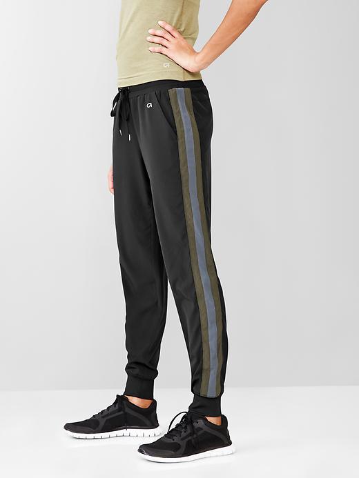 Gap Women Gapfit Stripe Panel Pants - Black