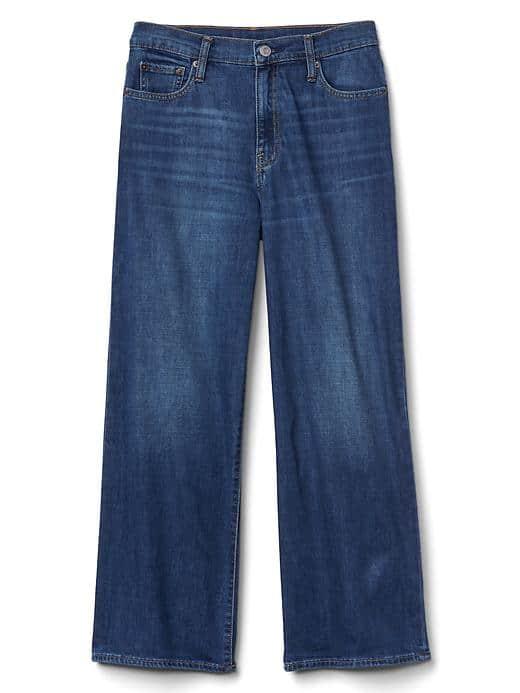 Gap Women High Rise Wide Leg Jeans - Medium Indigo