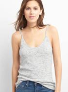 Gap Women Rib Knit V Neck Cami - Grey Spacedye