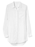 Gap Women Dobby Cotton Linen Tunic - White