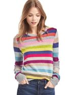 Gap Women Crazy Stripe Shimmer Merino Wool Blend Sweater - Crazy Stripe