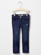 Gap 1969 Serious Stretch Rip & Repair Skinny Jeans - Denim