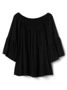 Gap Women Smocked Bell Sleeve Top - True Black