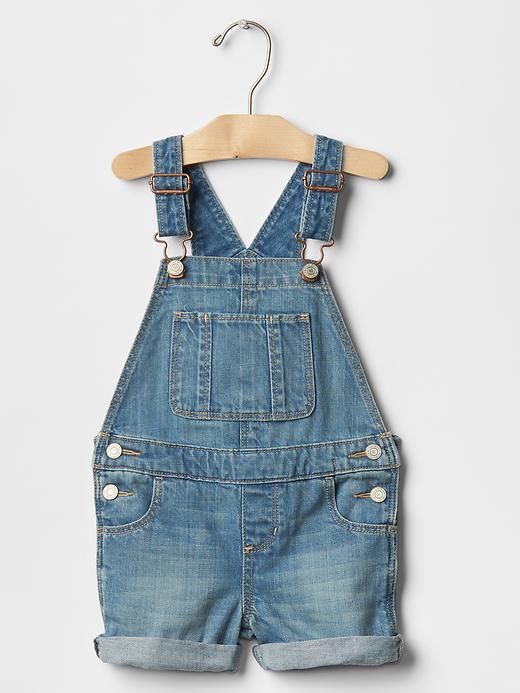 Gap 1969 Light Wash Denim Shortalls. - Indigo Denim