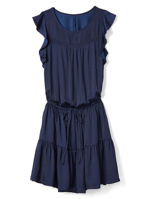 Gap Women Pintuck Tier Dress - Dark Night