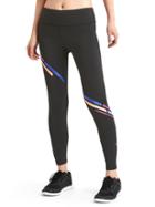 Gap Women Gfast Cross Train Diagonal Stripe Leggings - Black/multi