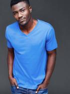 Gap Men Essential Short Sleeve V Neck T Shirt - Blue Allure